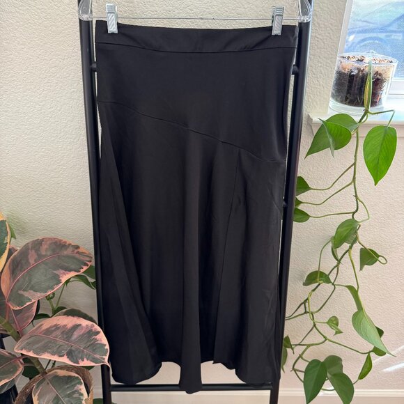 Banana Republic Black Satin Maxi/Midi Slip Skirt Size 6 - Picture 2 of 5